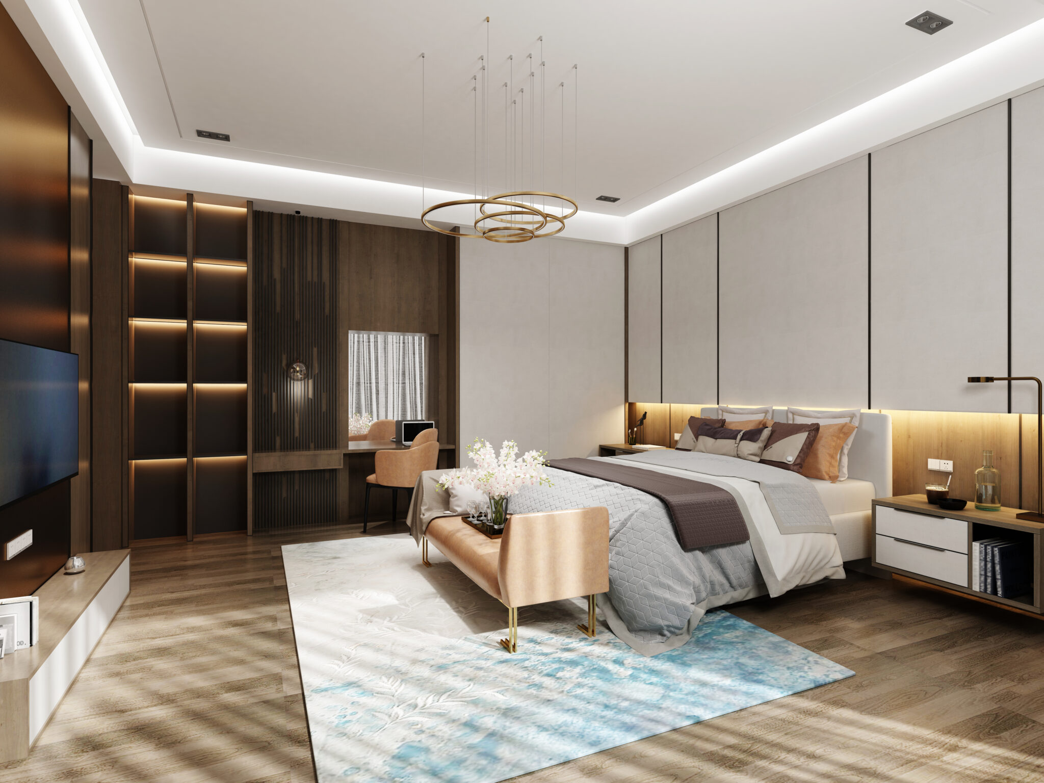 3d,Render.,Modern,Bedroom,Interior.