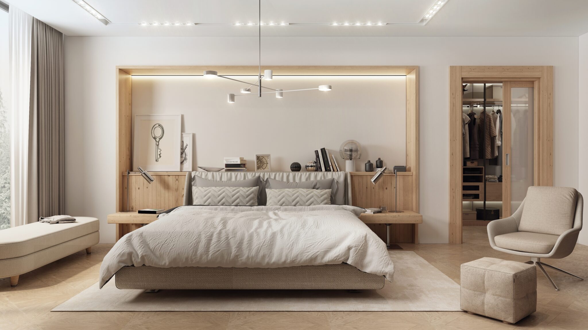 Modern,And,Spacious,Bedroom,In,Japadi,Style,-,A,Combination
