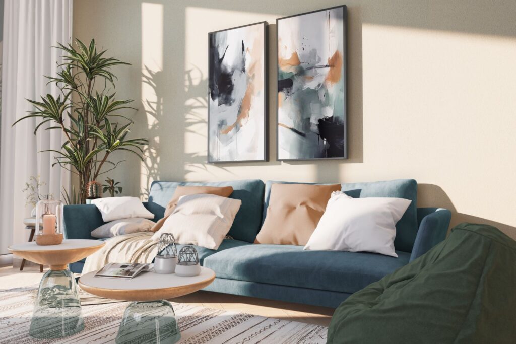 ตกแต่งบ้านทาวน์โฮมด้วยสีโทนสว่าง จะช่วยให้บ้านดูกว้างขึ้นได้