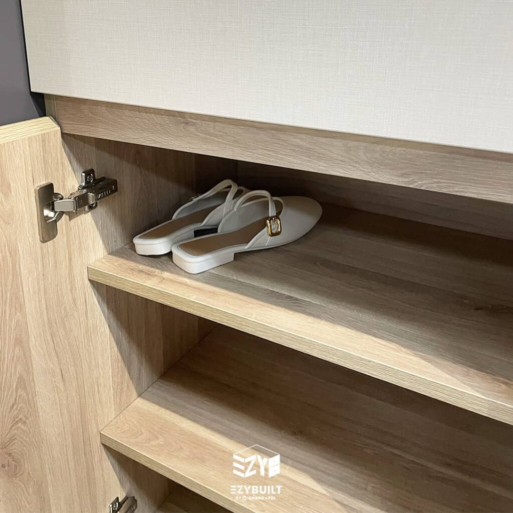 ตู้รองเท้า Fit-in สไตล์มินิมอลmี่มาพร้อมกับบานพับ Soft Close