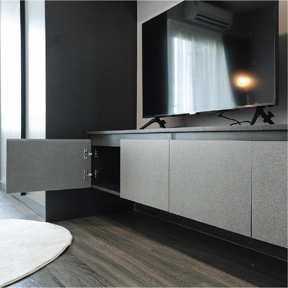 ตู้ทีวี Fit-in ที่ไร้เสียงรบกวนด้วยบานพับ Soft Close