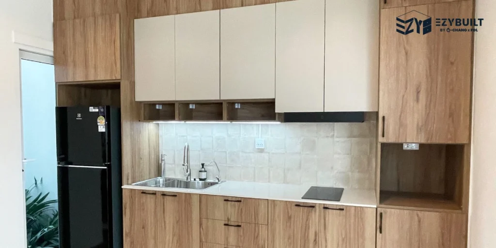 ไอเดียเคาน์เตอร์ครัวลายไม้ เป็นดีไซน์สำหรับคนชื่นชอบความมินิมอล