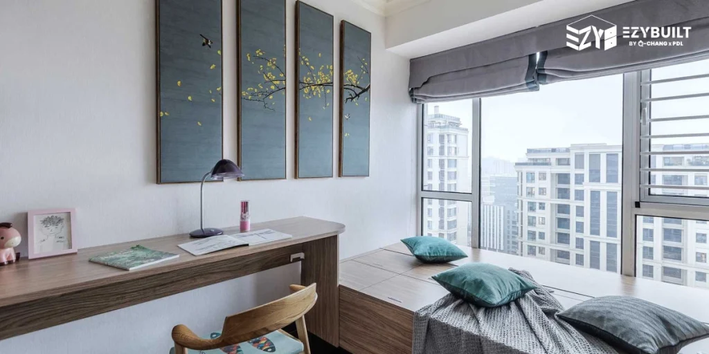 หากรู้สึกว่าห้องยังแคบ สามารถตกแต่งภายในคอนโดขนาดเล็ก ด้วยการจัดเฟอร์นิเจอร์ทุกชิ้นให้ชิดเข้ามุมห้อง