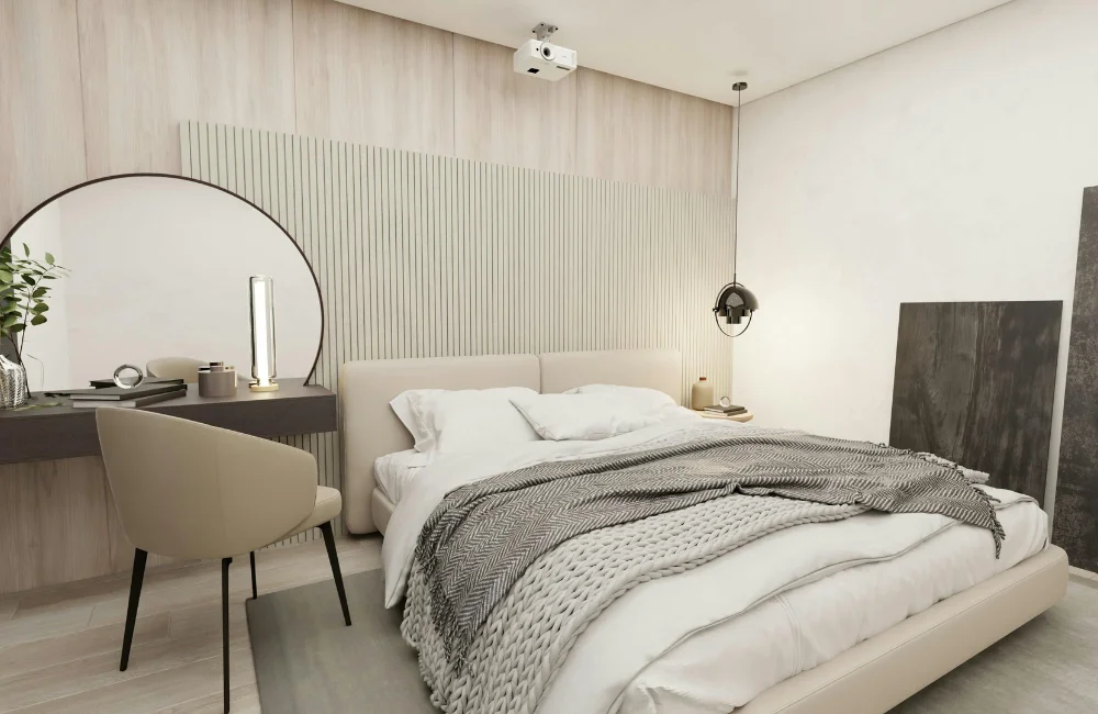 สีห้องนอนเทาอ่อน