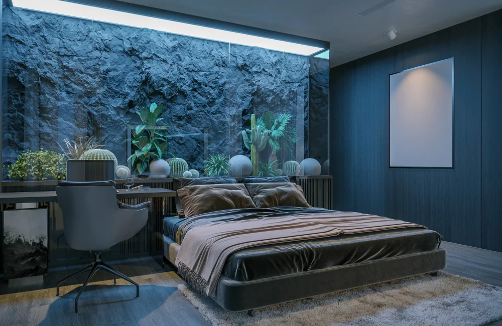 สีห้องนอนมิดไนท์บลู