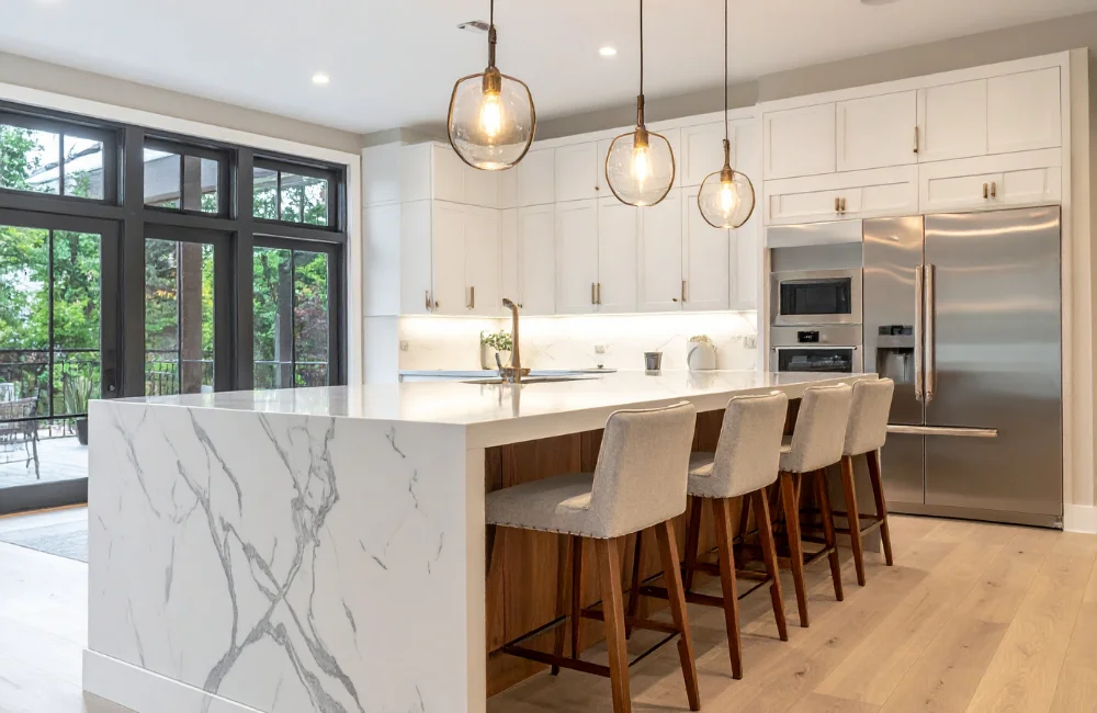 แต่งห้องครัวสวย ๆ ลายหินอ่อน