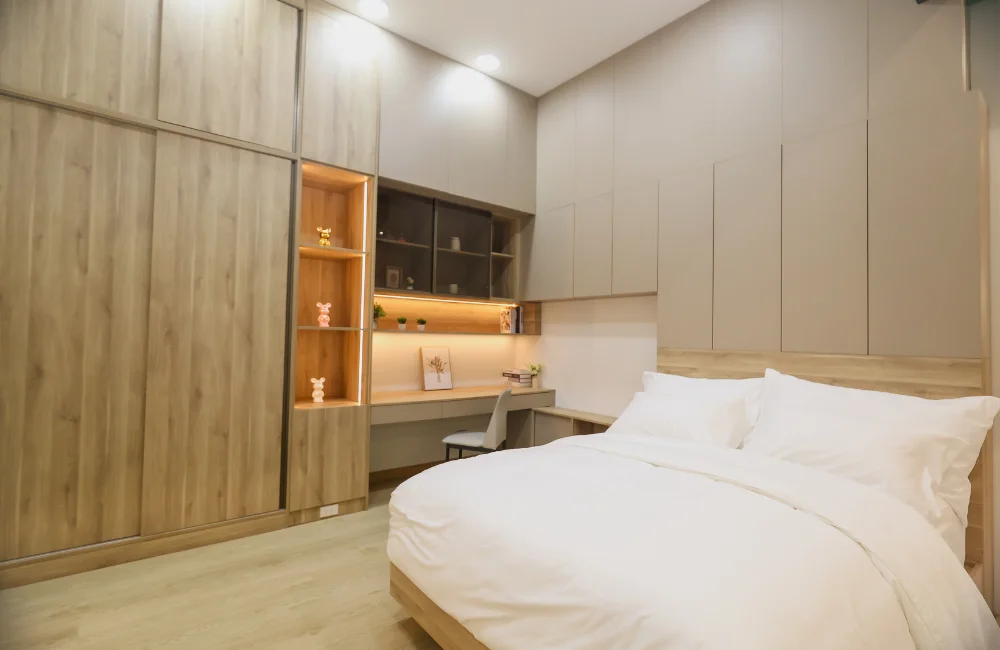 เปลี่ยนห้องนอนเป็นสไตล์เกาหลีด้วยไม้อัด