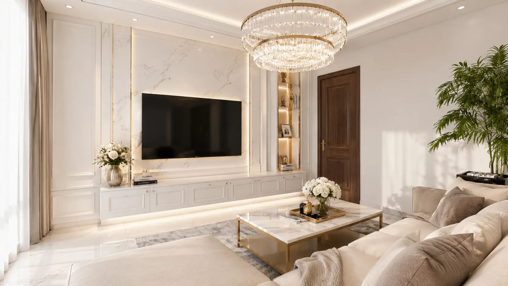 รับออกแบบชั้นวางทีวีสไตล์
Modern Luxury