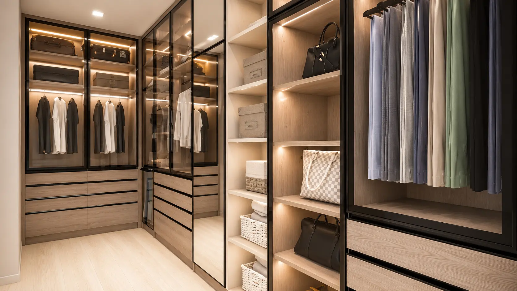 รับออกแบบตู้เสื้อผ้าสั่งทำ
สไตล์ Modern Luxury