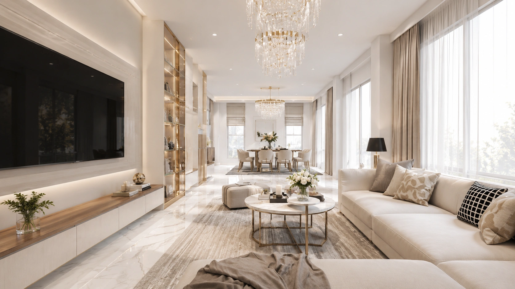 รับออกแบบห้องนั่งเล่นสไตล์ 
Modern Luxury